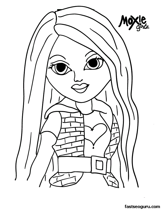 Printable Moxie Girls face Avery coloring pages